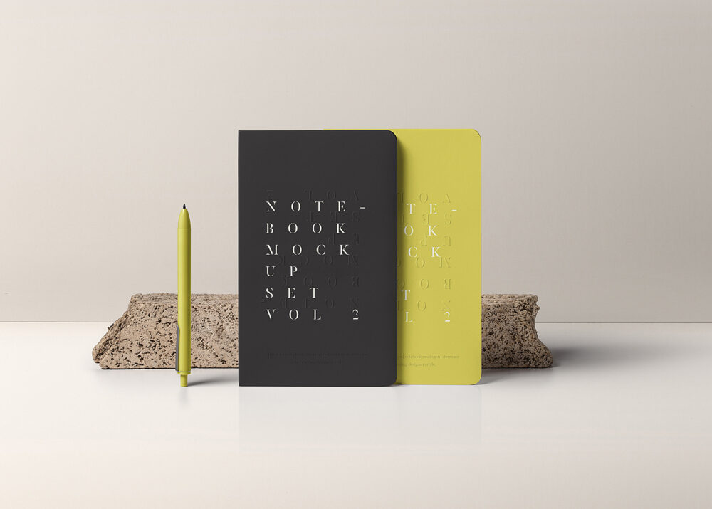 Free Notebook Stationery Mockup