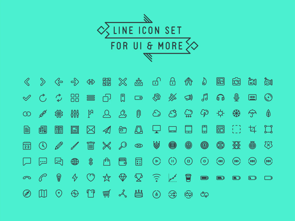 Line Icon Set for UI