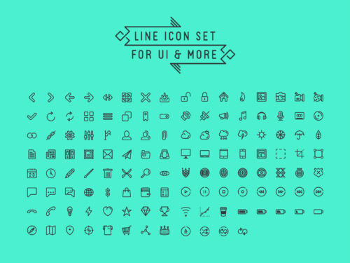Line Icon Set for UI