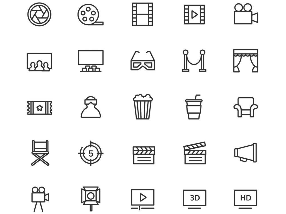 25 Free Movie & Cinema Icons