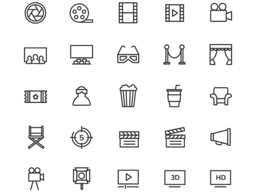 25 Free Movie & Cinema Icons
