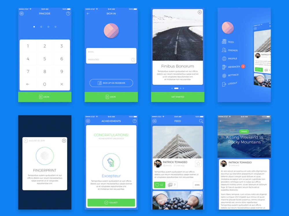 Blue Sky - Free iOS UI Kit