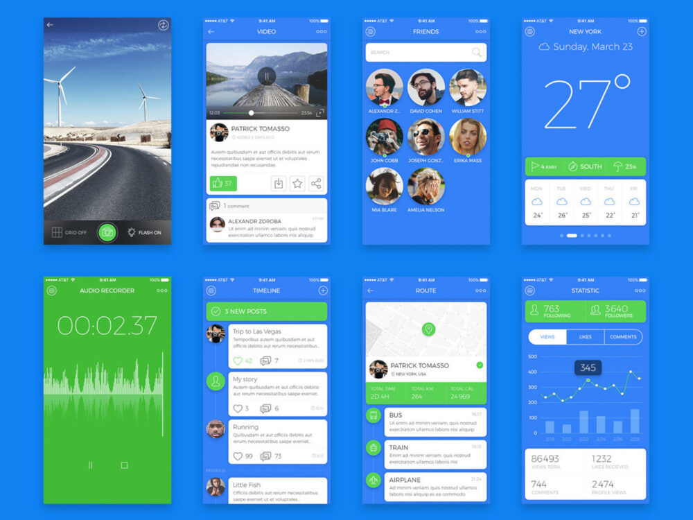 Blue Sky - Free iOS UI Kit