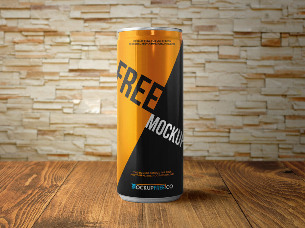 Energy Drink Can – 2 Free PSD Mockup