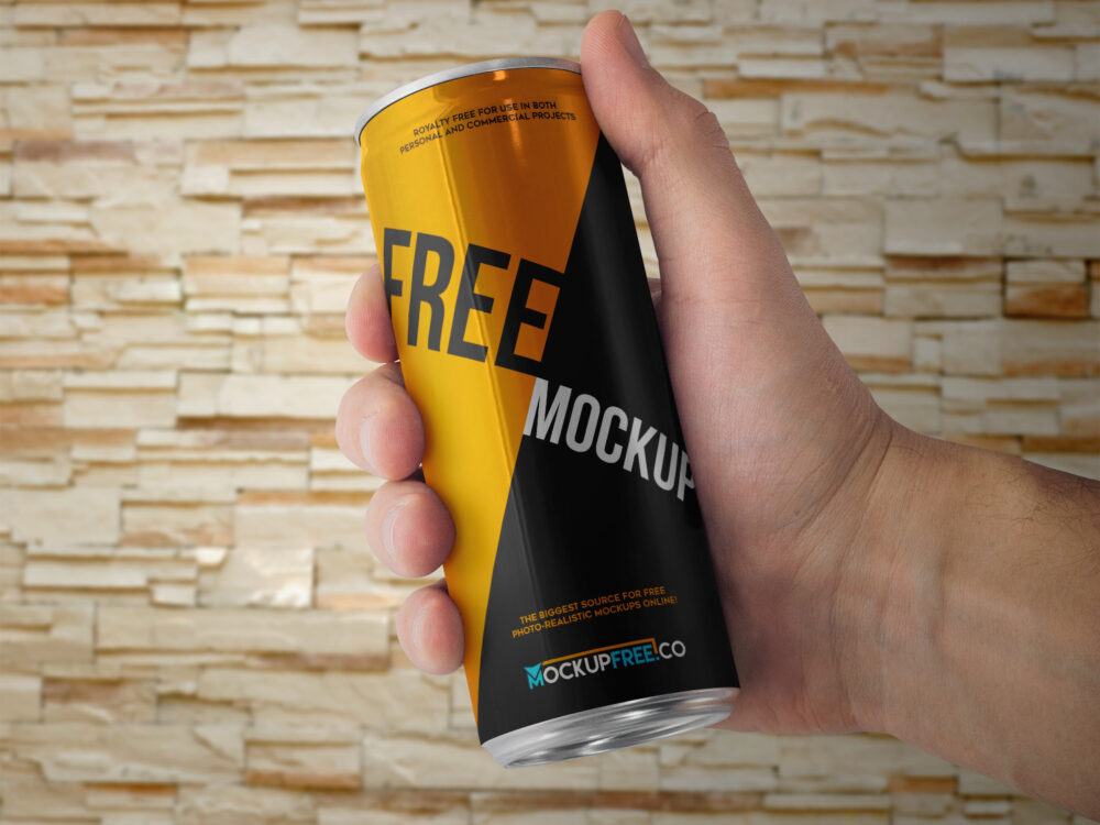 Energy Drink Can – 2 Free PSD Mockup