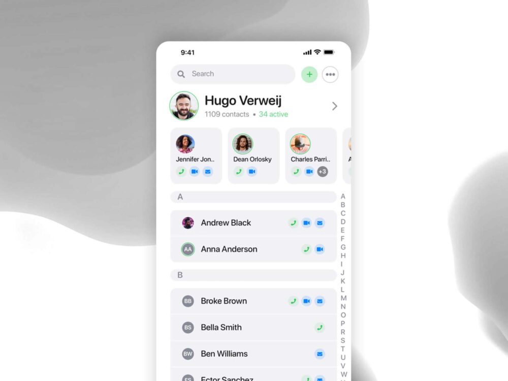 Free Contacts App UI Kit Template