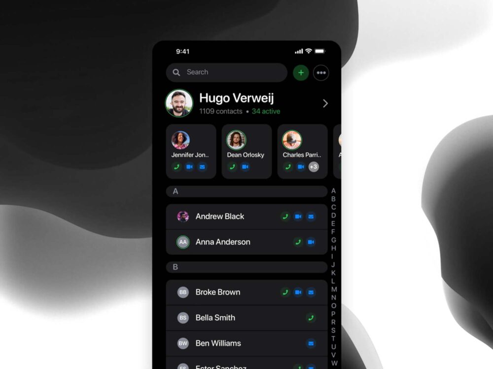 Free Contacts App UI Kit Template
