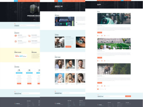 Free Hosting Web Template PSD