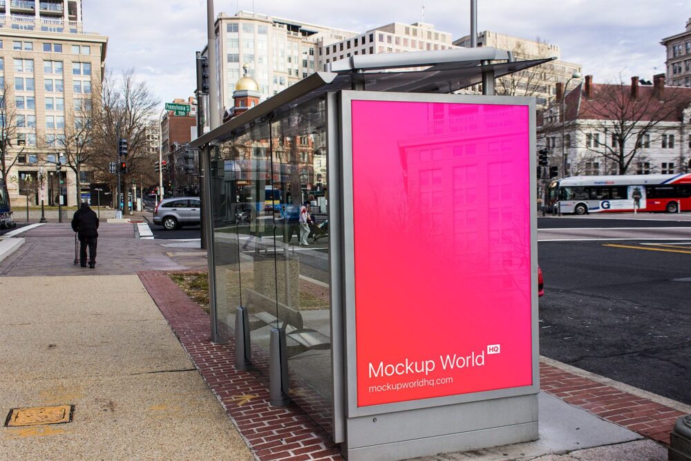 Download Free Citylight Bus Stop Mockup Thedezign