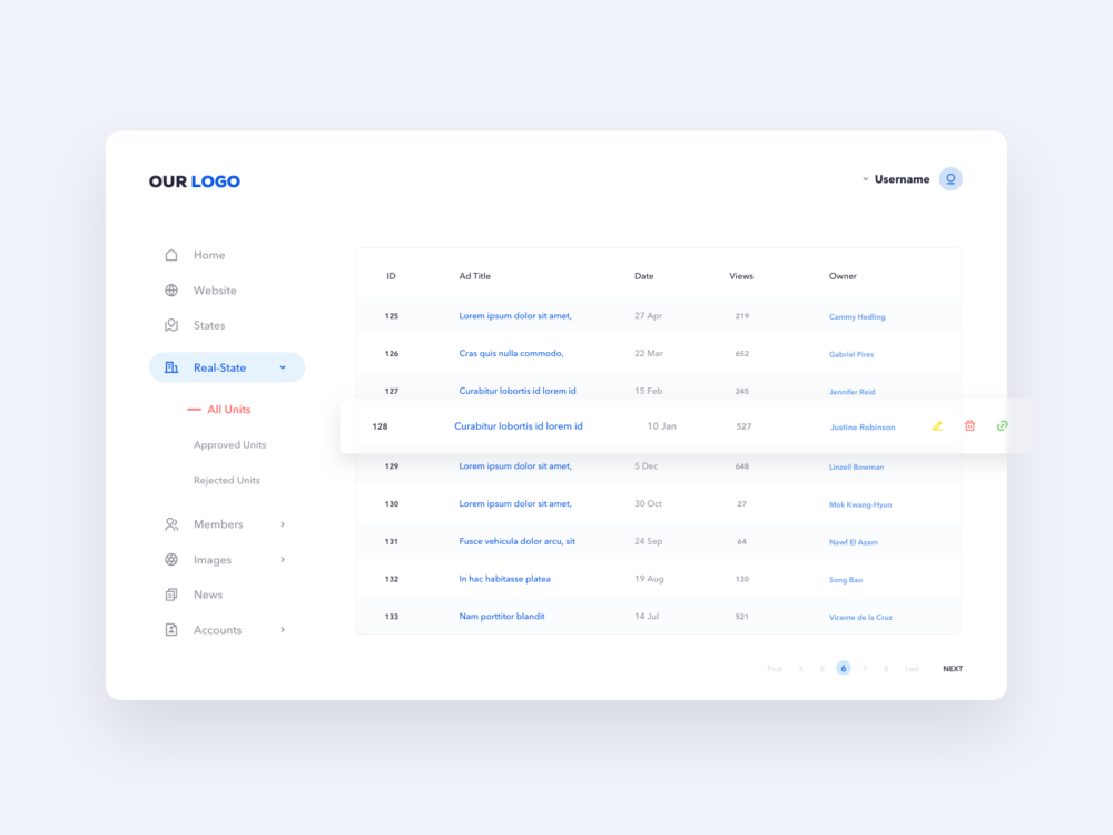 Free Real Estate Dashboard UI Template