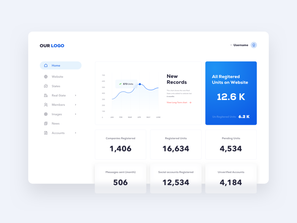 Free Real Estate Dashboard UI Template