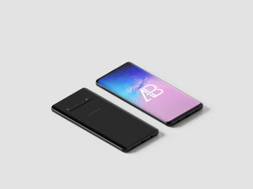 Free Samsung Galaxy S10 Isometric Mockup PSD