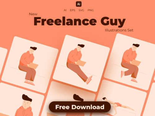 Freelance Guy Illustrations Set