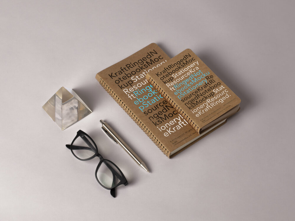 Kraft Ringed Notebooks Mockup