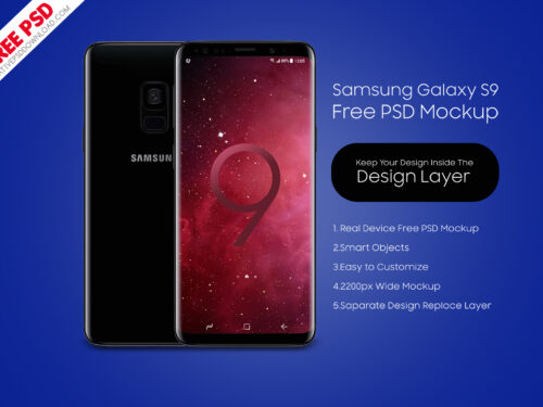 Samsung Galaxy S9 Front & Back Mockup PSD