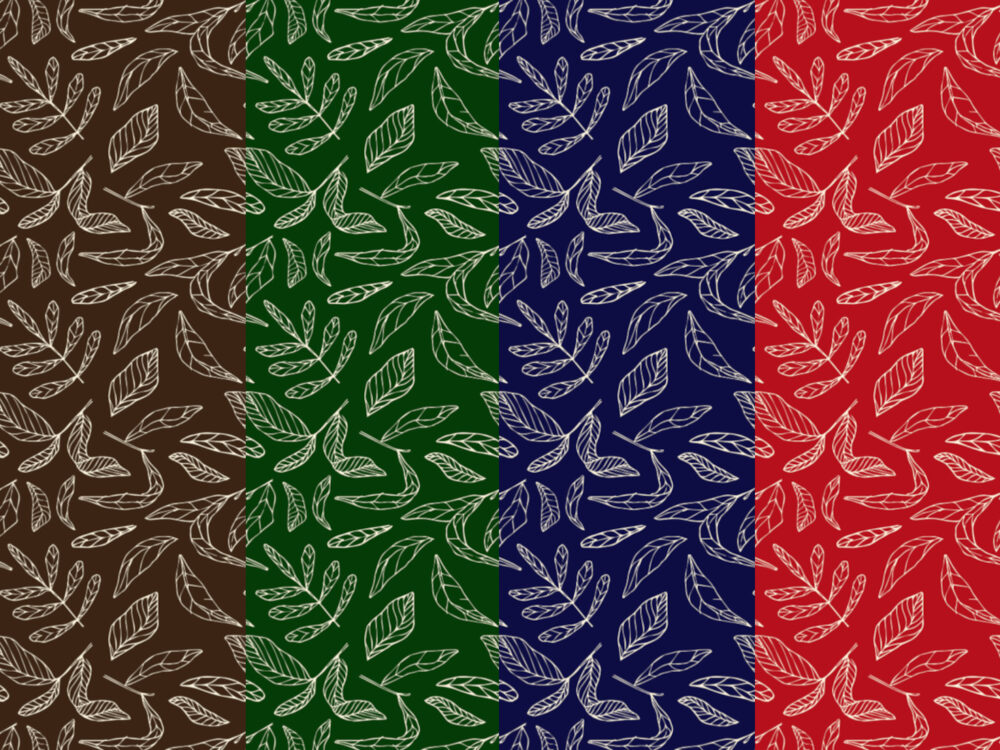 Seamless Vector Leaf Pattern Hand Drawings
