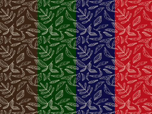 Seamless Vector Leaf Pattern Hand Drawings