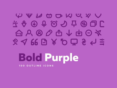 100 Bold Purple Line Icons