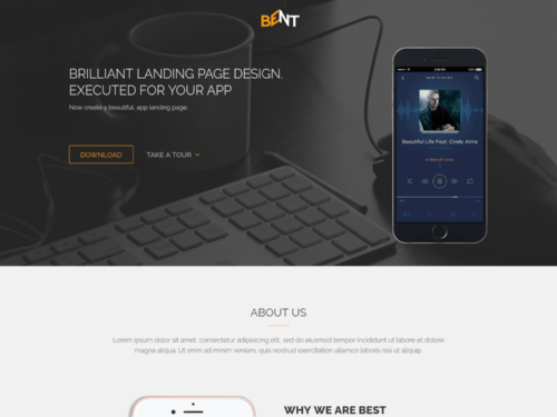 Bent – App Landing page