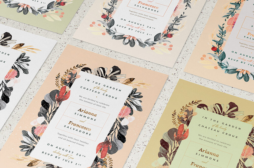 Blush Noir Wedding Invitations