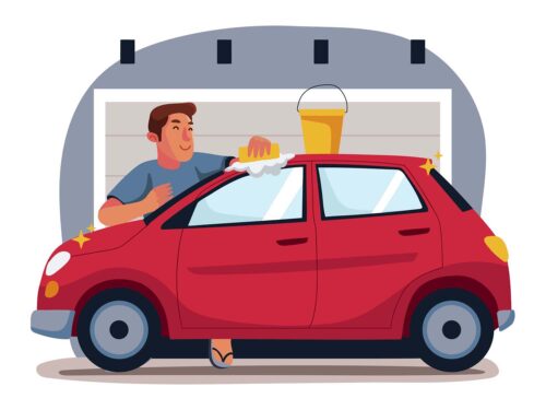 Car Wash Vector Illustration