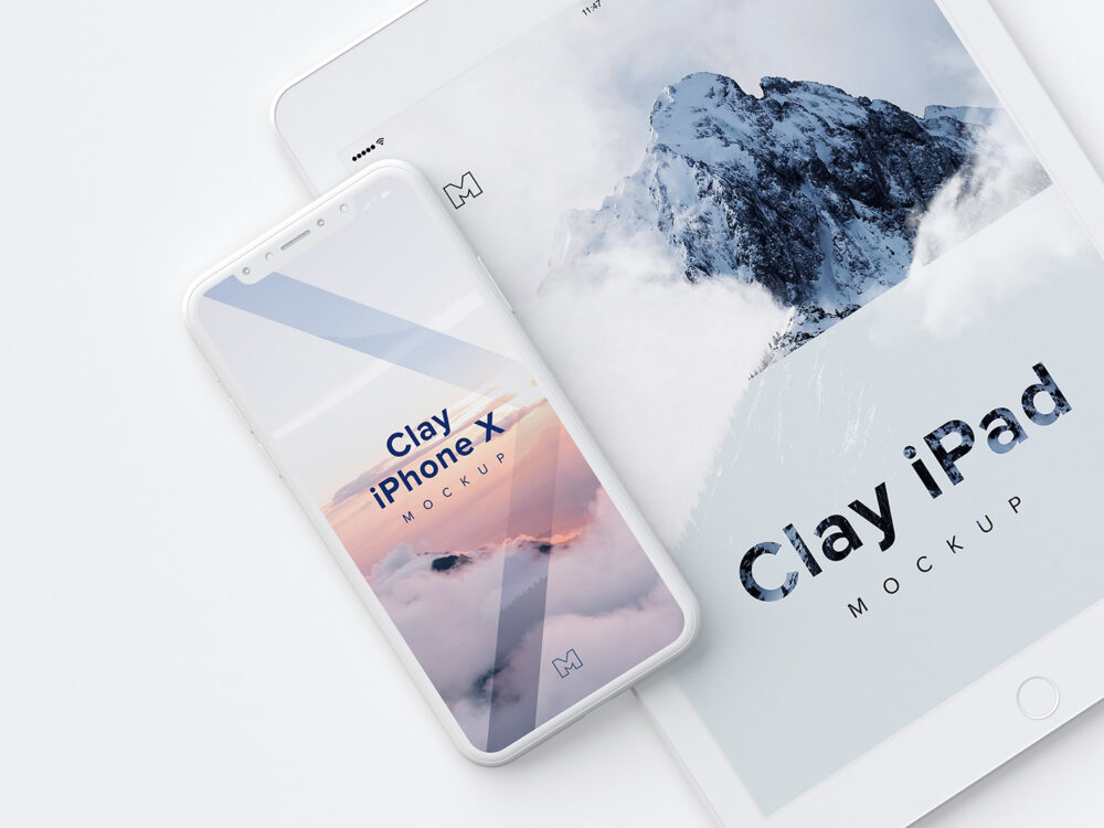 Clay iPhone X and iPad Mockup