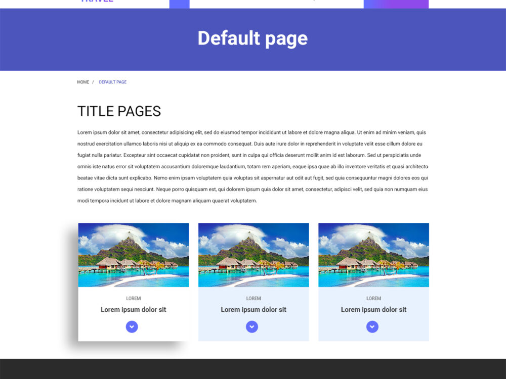 Free PSD Template Travel Web Site