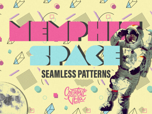 Free Memphis Space Seamless Patterns