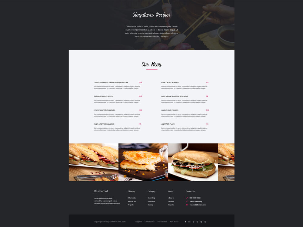 Free PSD Template Landing Page