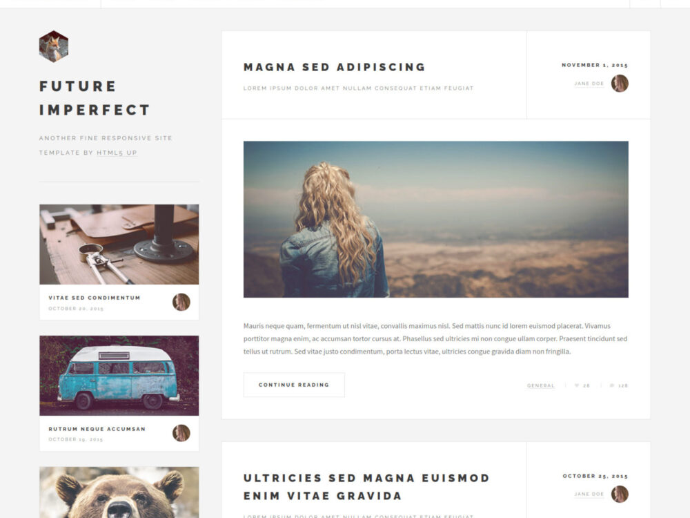 Future Imperfect HTML Template