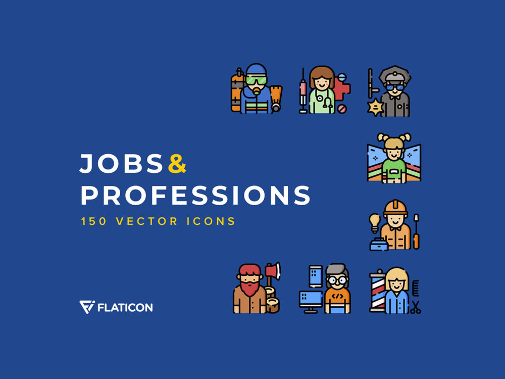 Jobs and Professions Icons Set