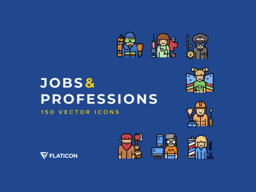 Jobs and Professions Icons Set