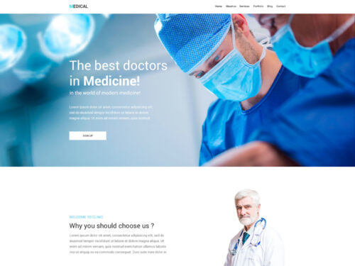Medicine Free PSD Template Landing Page