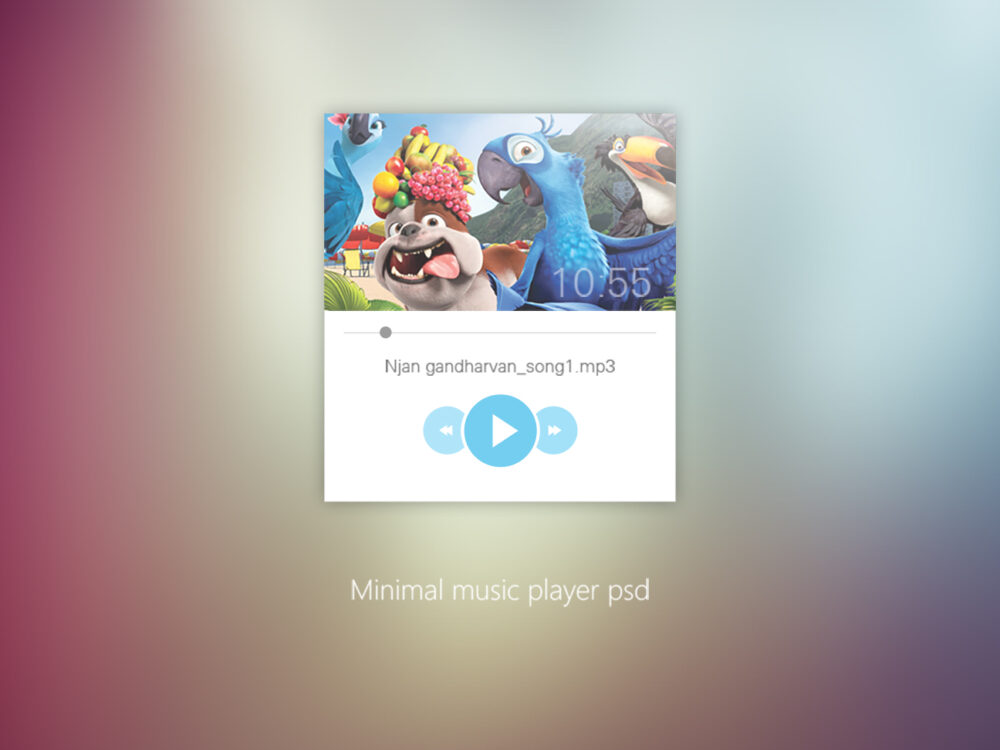 Minimal Music Player UI Design PSD