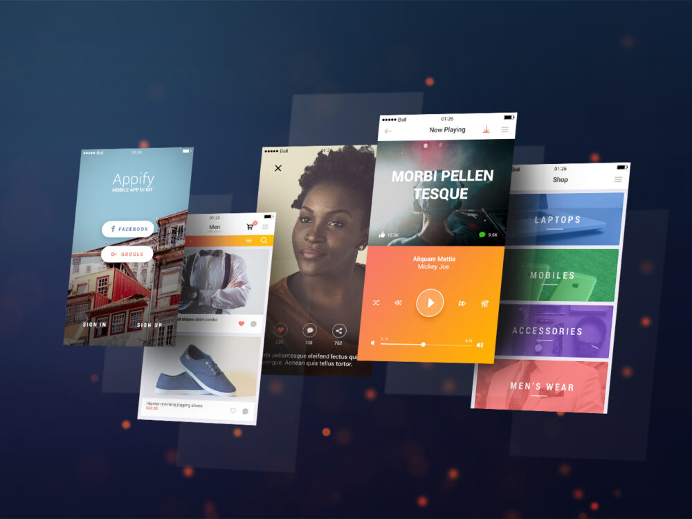 Mobile App Screens Mockup PSD