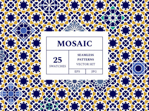 Mosaic Patterns Vector Set