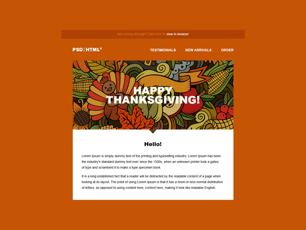 Thanksgiving Email Template