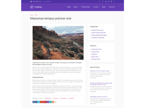 Tripway: Travel PSD Template