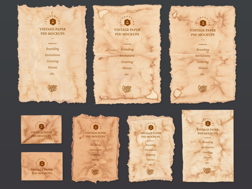 Vintage Paper Mockup Set