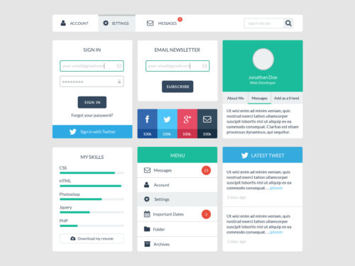 Web User Interface Design Kit PSD