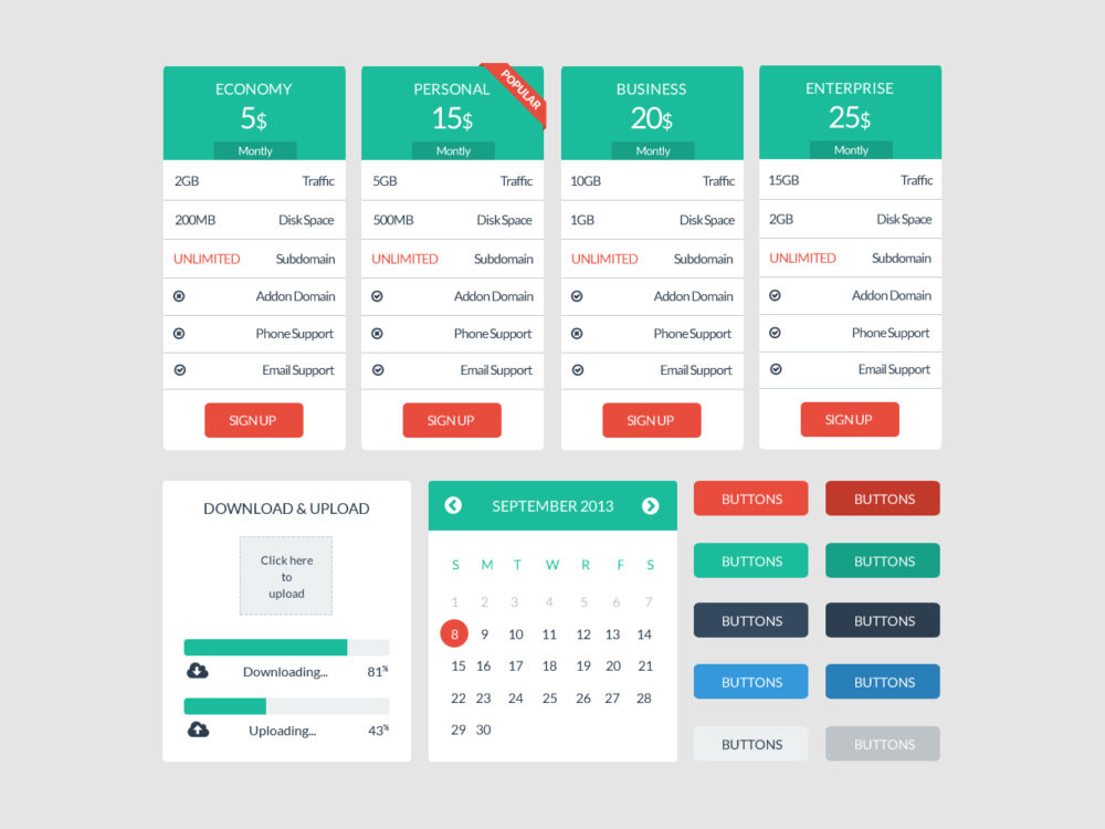 Web User Interface Design Kit PSD