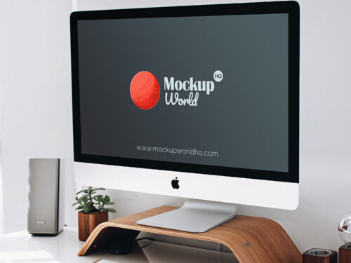 iMac Workspace Mockup PSD Free