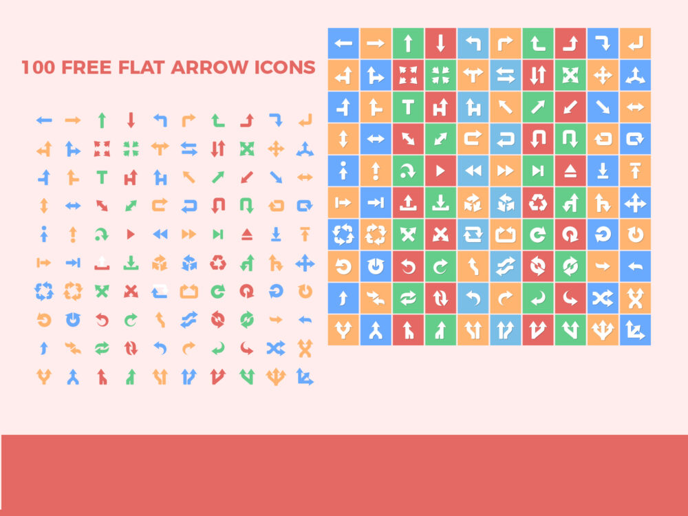 100 Free Flat Arrow Icons