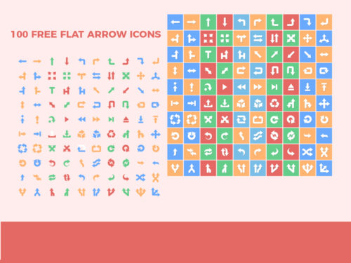 100 Free Flat Arrow Icons