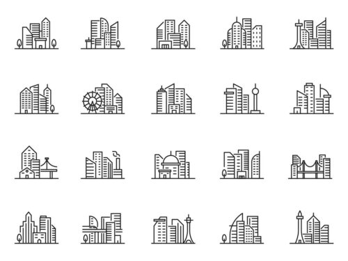 20 Free Cityscape Vector Icons
