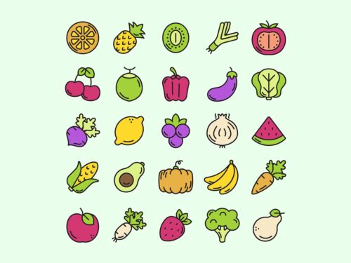 25 Free Fruit and Vegetable Icons