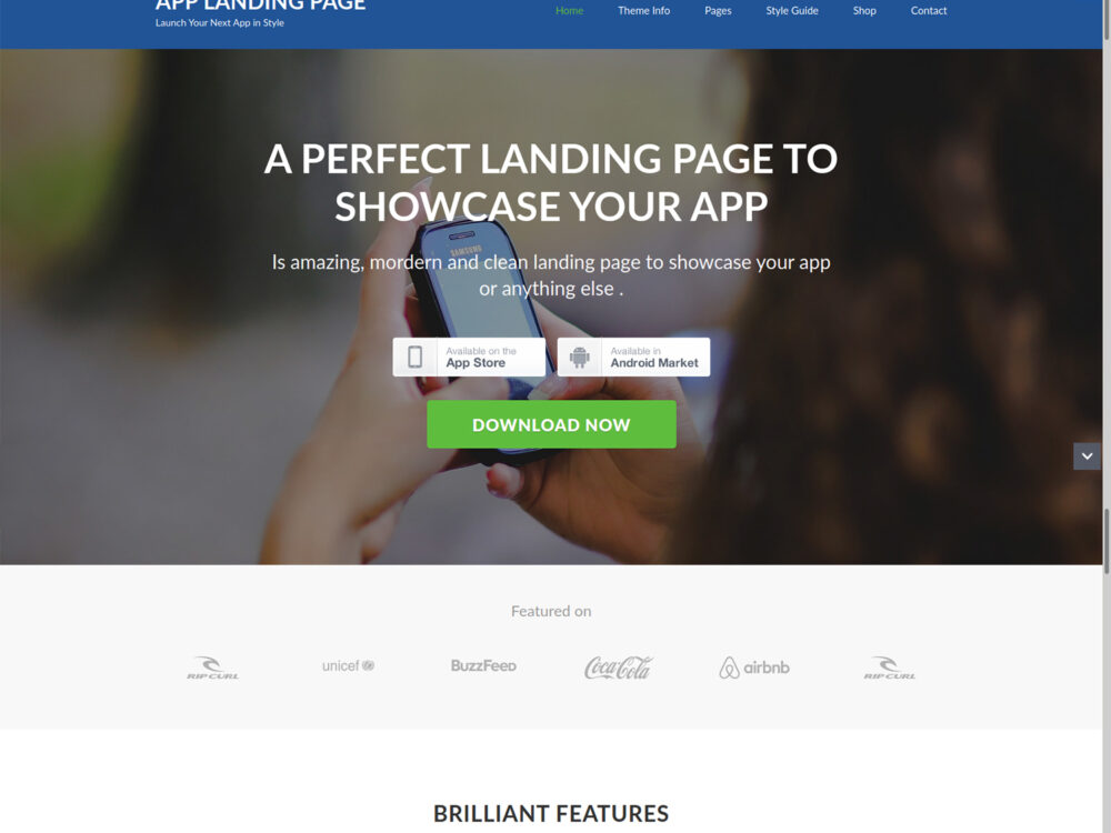 App Landing Page WordPress Theme