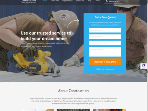 Construction Landing Page