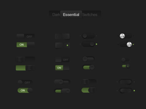 Dark Essential Switches PSD