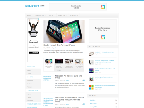 Delivery Lite WordPress Theme